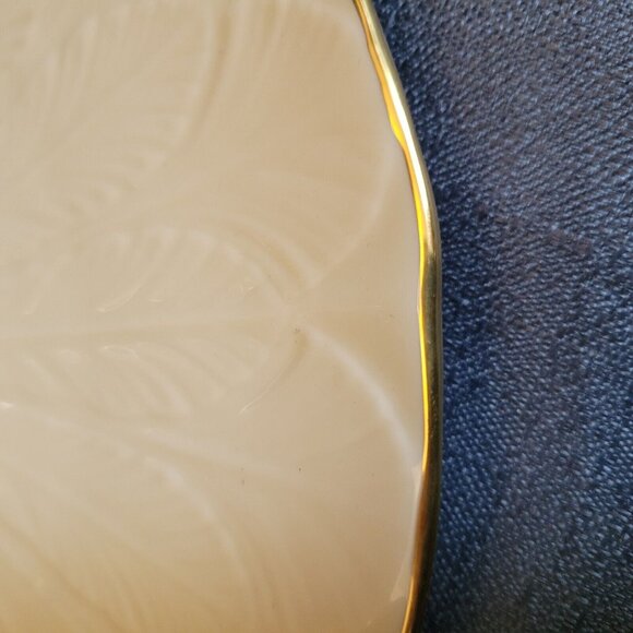 Vtg LENOX 1-Tier Fruit Server Tray Ivory Porcelain Plate Stand Centerpiece 10" - Picture 5 of 8